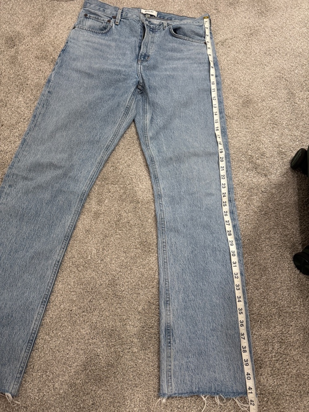 Agolde Light Blue High-Rise Straight Jeans - Picture 5 of 5